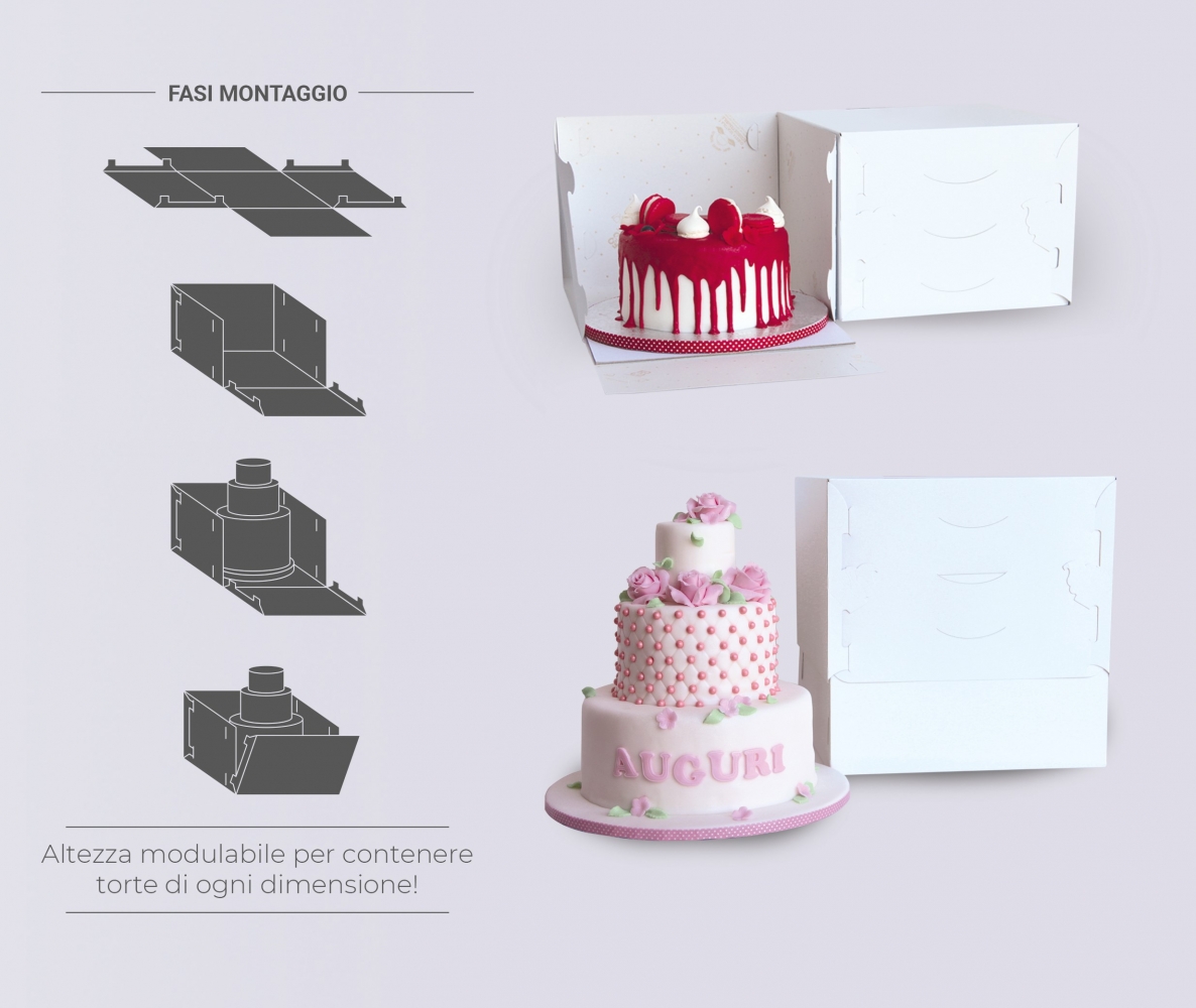 Scatola Porta Torta Magica con Altezza Regolabile - Vendita Ingrosso