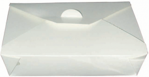 Take away lunch box in cartoncino bianco anti unto per delivery e asporto - vendita all'ingrosso b2b online