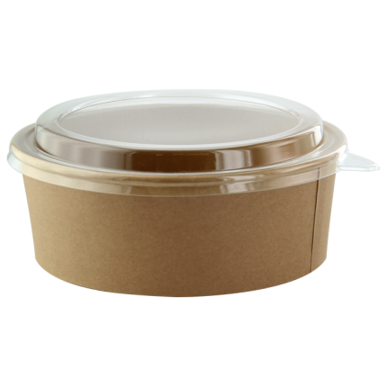 Insalatiera in cartoncino kraft con coperchio in pet combo-pack per asporto e take away di alimenti ristoranti ingrosso online