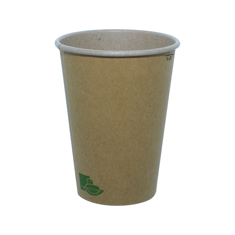 Bicchiere in cartoncino kraft biodegradabile e compostabile per bevande calde e fredde