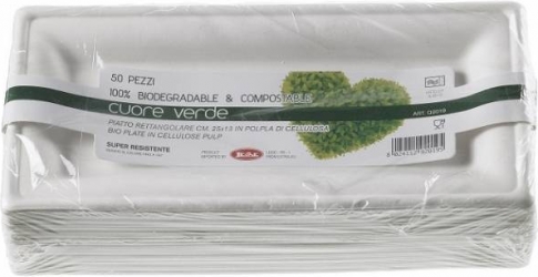Piatti rettangolari in polpa Bio (50 pezzi) 2