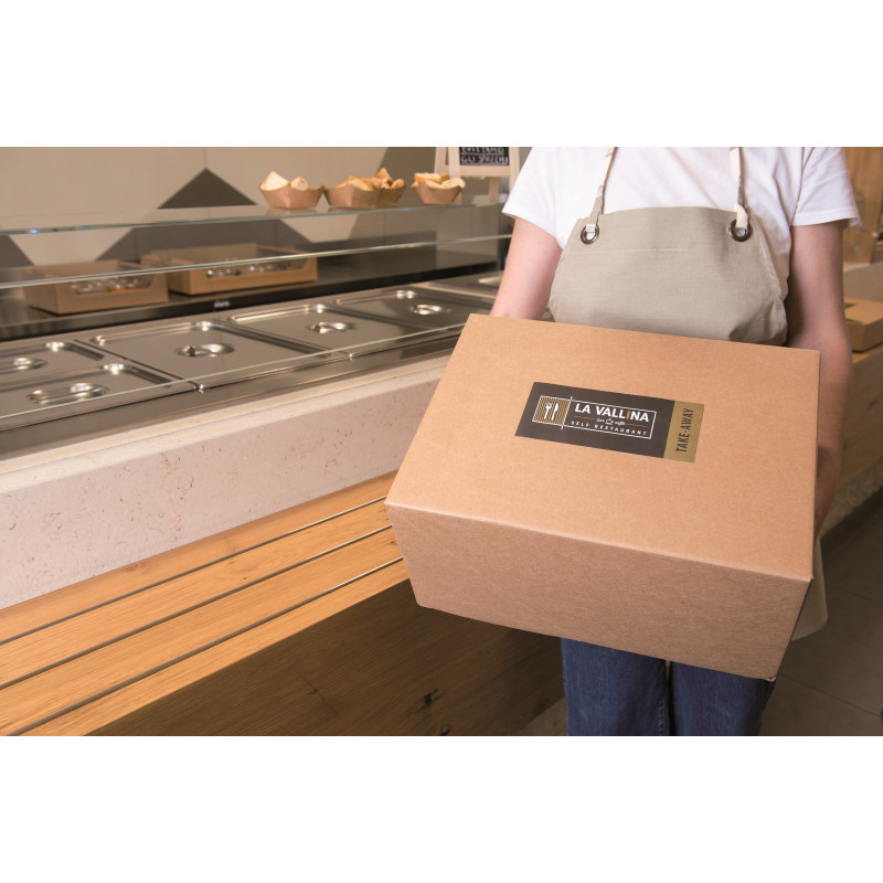 Scatola marmotta avana personalizzata per delivery e take away o confezioni regalo incartare ingrosso b2b