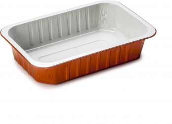 Contenitori in alluminio laccato Rame confezione da 50 pezzi per asporto e delivery di cibo take away incartare 2