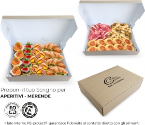 scatola per uso alimentare in cartoncino politenato