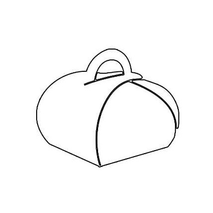 Scatola Bianca per Dolci Monoporzione con Manico disegno Scatola Bianca per Dolci Monoporzione con Manico disegno