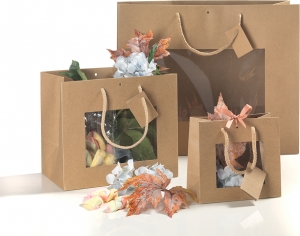 Busta shopper in carta kraft con finestra Busta shopper in carta kraft con finestra