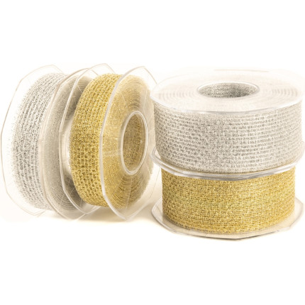 Nastro rete Lurex Furlanis-Disponibile nei colori oro e argento - Vendita all'ingrosso e on-line