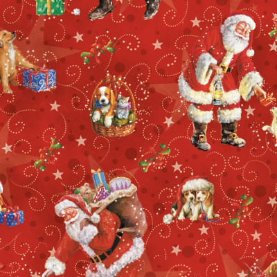 Carta da regalo Babbo Natale classico in confezione da 25 fogli