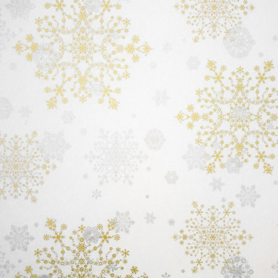 Carta velina da regalo con stampa fiocchi di neve oro
