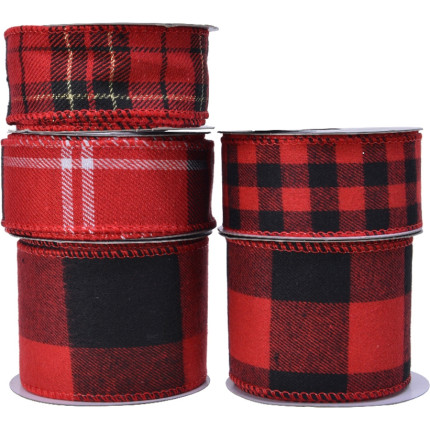 Nastro scozzese rosso per decorazioni