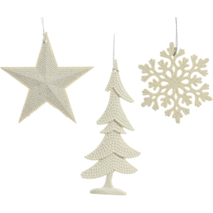 Pendente bianco glitterato