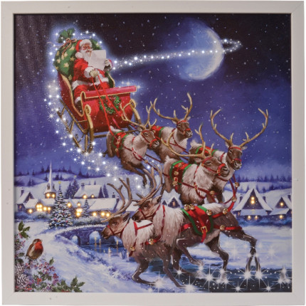 Quadro Luminoso a Batteria Santa Claus - Vendita online all'ingrosso