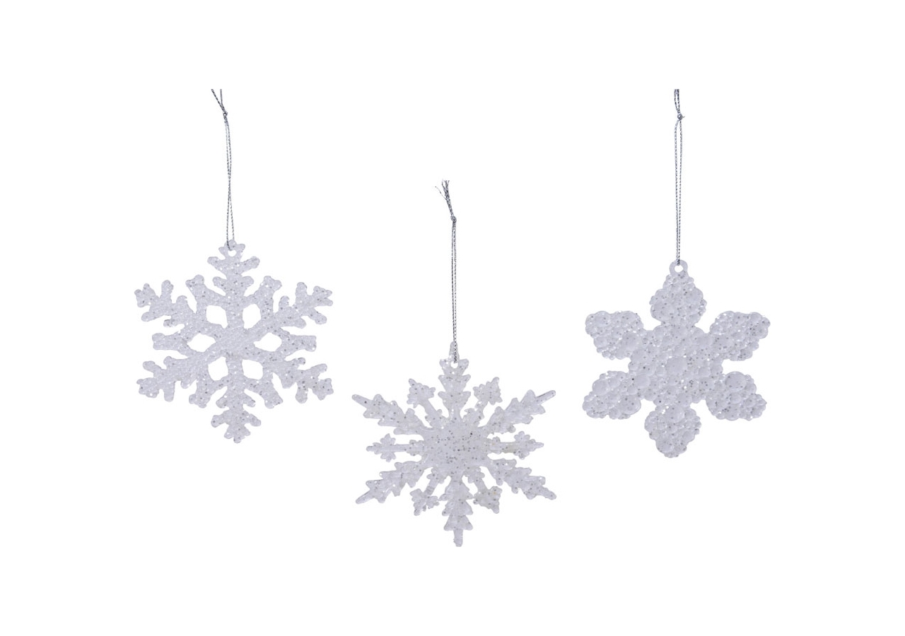JiaYang Orecchini A Goccia Con Fiocco Di Neve, Argento 925 Placcato Oro Bianco, Regalo Di Natale Per Madre O Moglie