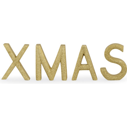 Scritta xmas glitter oro