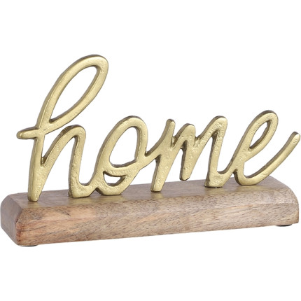 Scritta home con base in legno