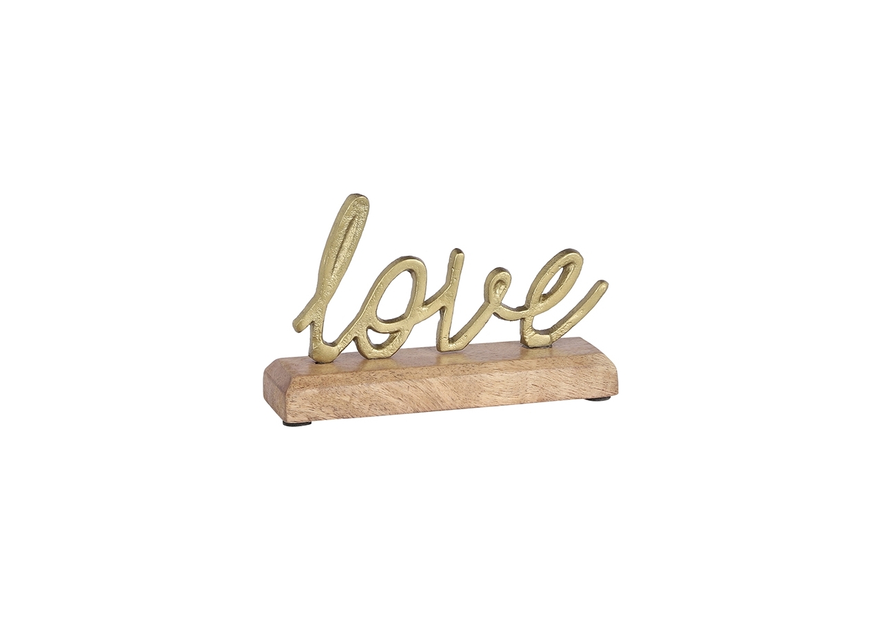 Scritta love con base in legno