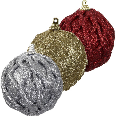 Palla di natale effetto rete 18cm