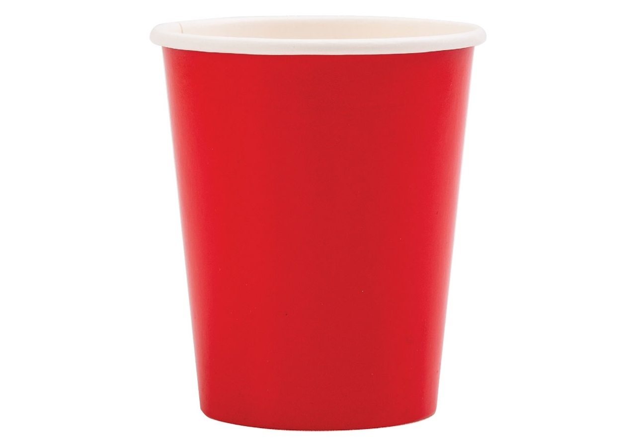 Bicchieri in cartoncino color rosso in confezione da 8 pezzi