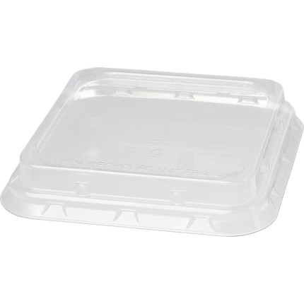 coperchi per chiusura ciotola quadrata in bagassa in materiale plastico Rpet trasparente delivery take away ingrosso online