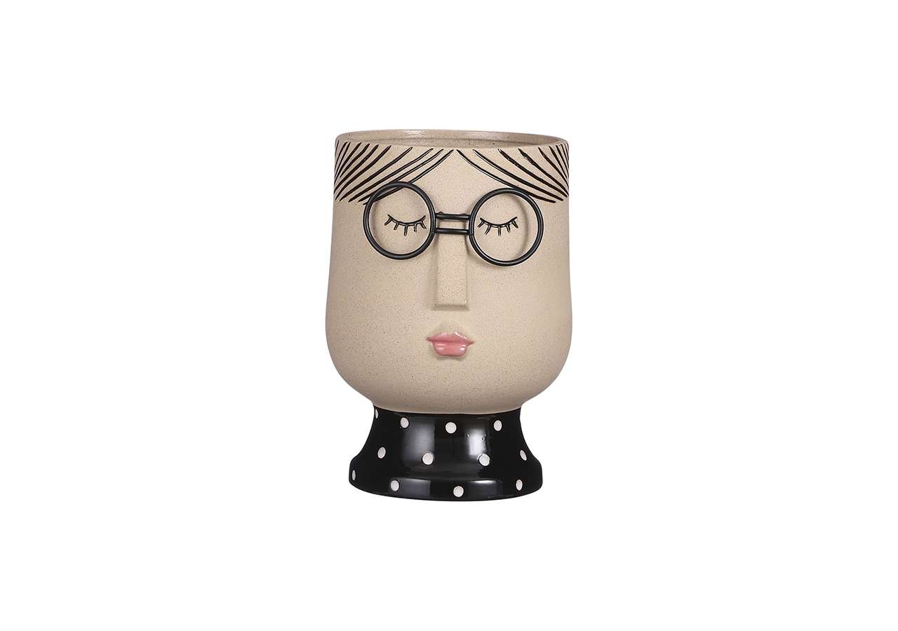 Vaso girl con occhiali 21cm
