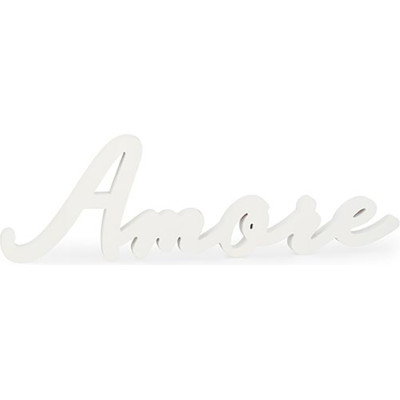 Scritta amore bianco in legno 17cm