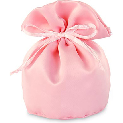 Sacchetto portaconfetti in raso rosa 12cm (12 pezzi)
