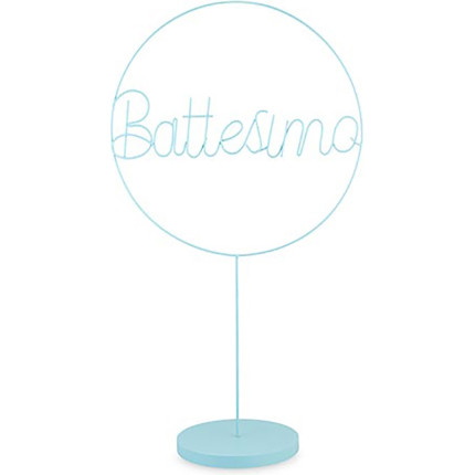 Cerchio battesimo azzurro con base