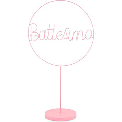 Cerchio battesimo con base rosa
