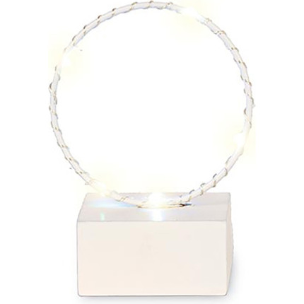 Cerchio con led e base legno