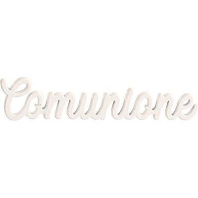 Scritta comunione in legno bianco 5