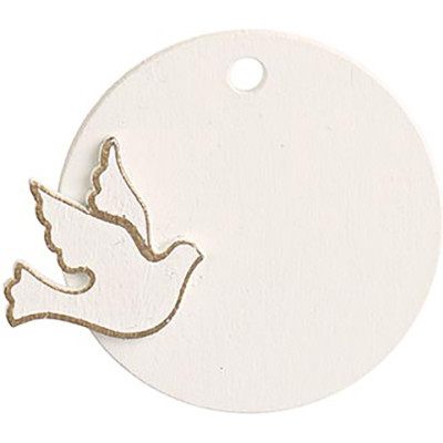 Decoro tondo pendente con colomba (12 pezzi)