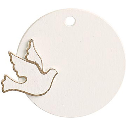 Decoro tondo pendente con colomba (12 pezzi)