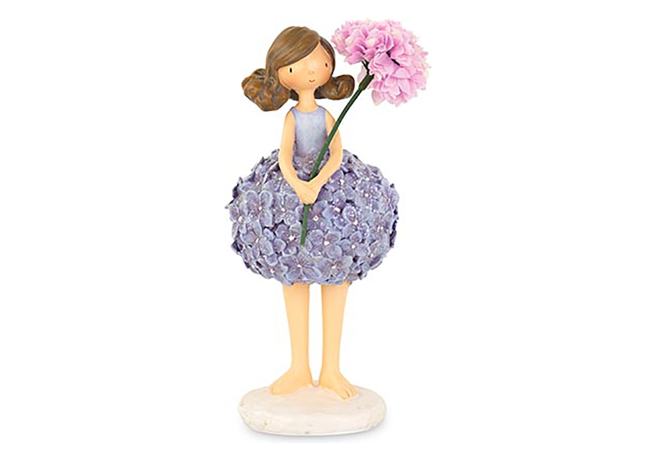 Bambina con vestitino fiorellini glicine