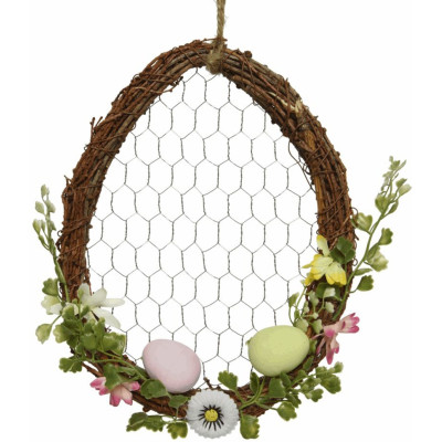 Uovo decorativo con cornice naturale 27cm