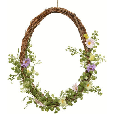 Uovo decorativo con cornice naturale 35cm