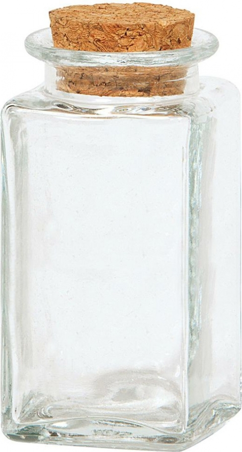 Vasetto rettangolare in vetro con tappo in sughero