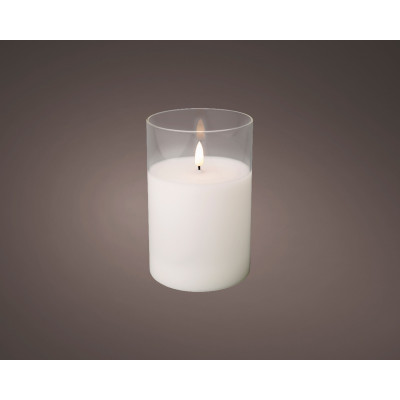 Candela led con vasetto vetro 10x15cm 2