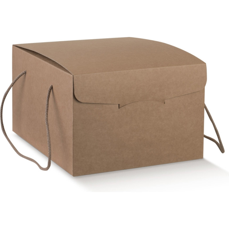 Scatole segreto in cartoncino avana marrone con cordini abbinati per servizi delivery e take away o per regalo ingrosso online