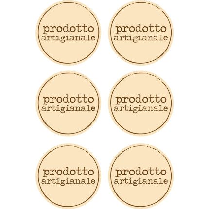 Etichette con scritta prodotto artigianale in confezione da 60 pezzi