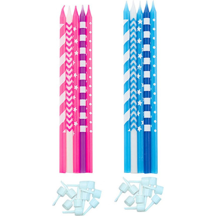 Candeline fantasia in confezione da 10 pezzi