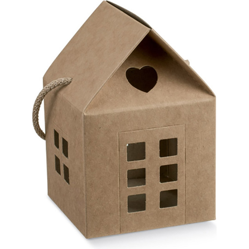 Casetta avana in cartoncino con cordino
