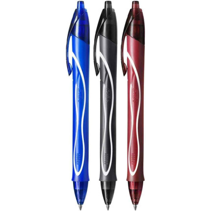 penna bic gel-ocity color nero, blu e rosso