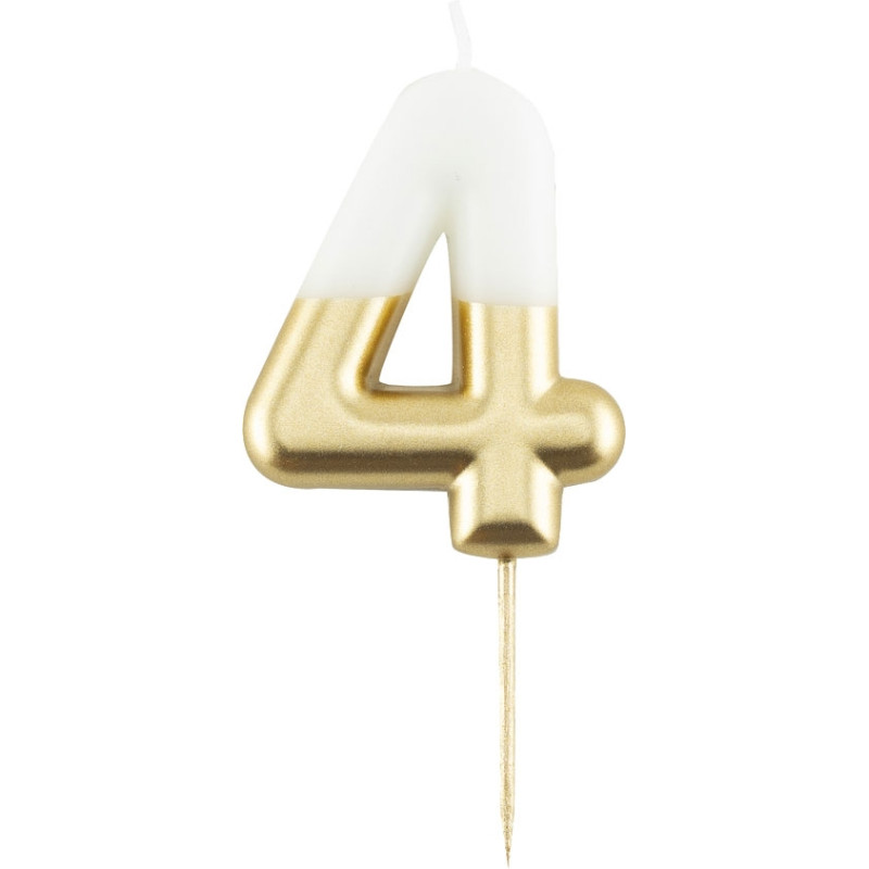 Candelina metal con pick bianco e oro