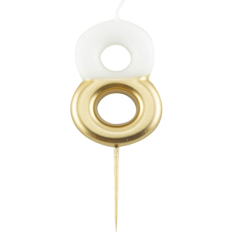 Candelina metal con pick bianco e oro