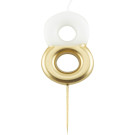 Candelina metal con pick bianco e oro