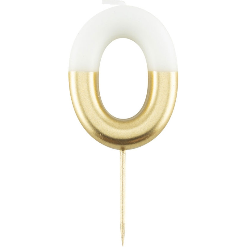 Candelina metal con pick bianco e oro