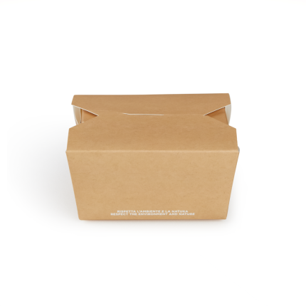 FOOD box in cartoncino avana laminato antiunto per asporto, delivery e take away - vendita online all'ingrosso - 110x90x65 mm