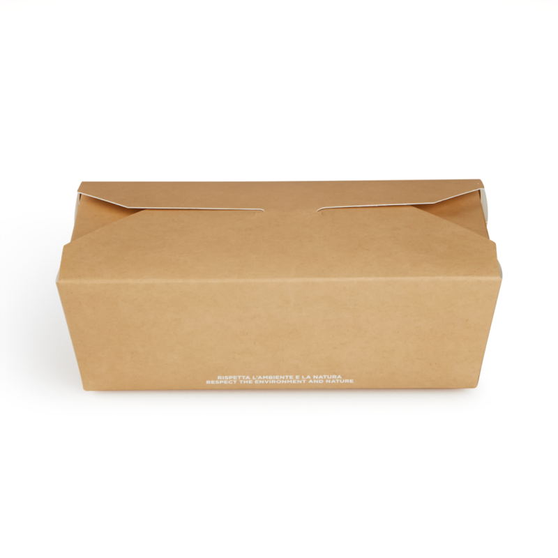FOOD box in cartoncino avana laminato antiunto per asporto, delivery e take away - vendita online all'ingrosso - 160x90x60 mm