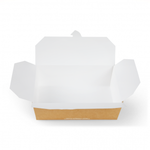 FOOD box in cartoncino avana laminato antiunto per asporto, delivery e take away - vendita online all'ingrosso - aperta