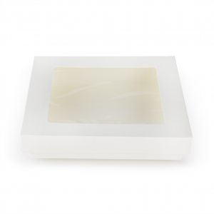 Scatole Kray in cartoncino bianco con coperchio a finestra trasparente per sushi e biscotti ingrosso online b2b gruppo 250x250